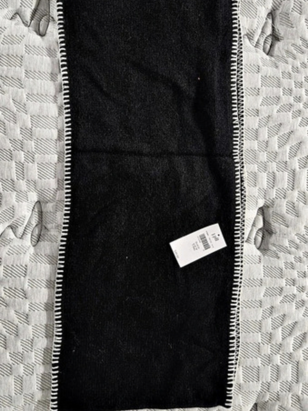 J.Jill Black & White Trimmed Infinity Scarf.  Wool And Alpaca Blend